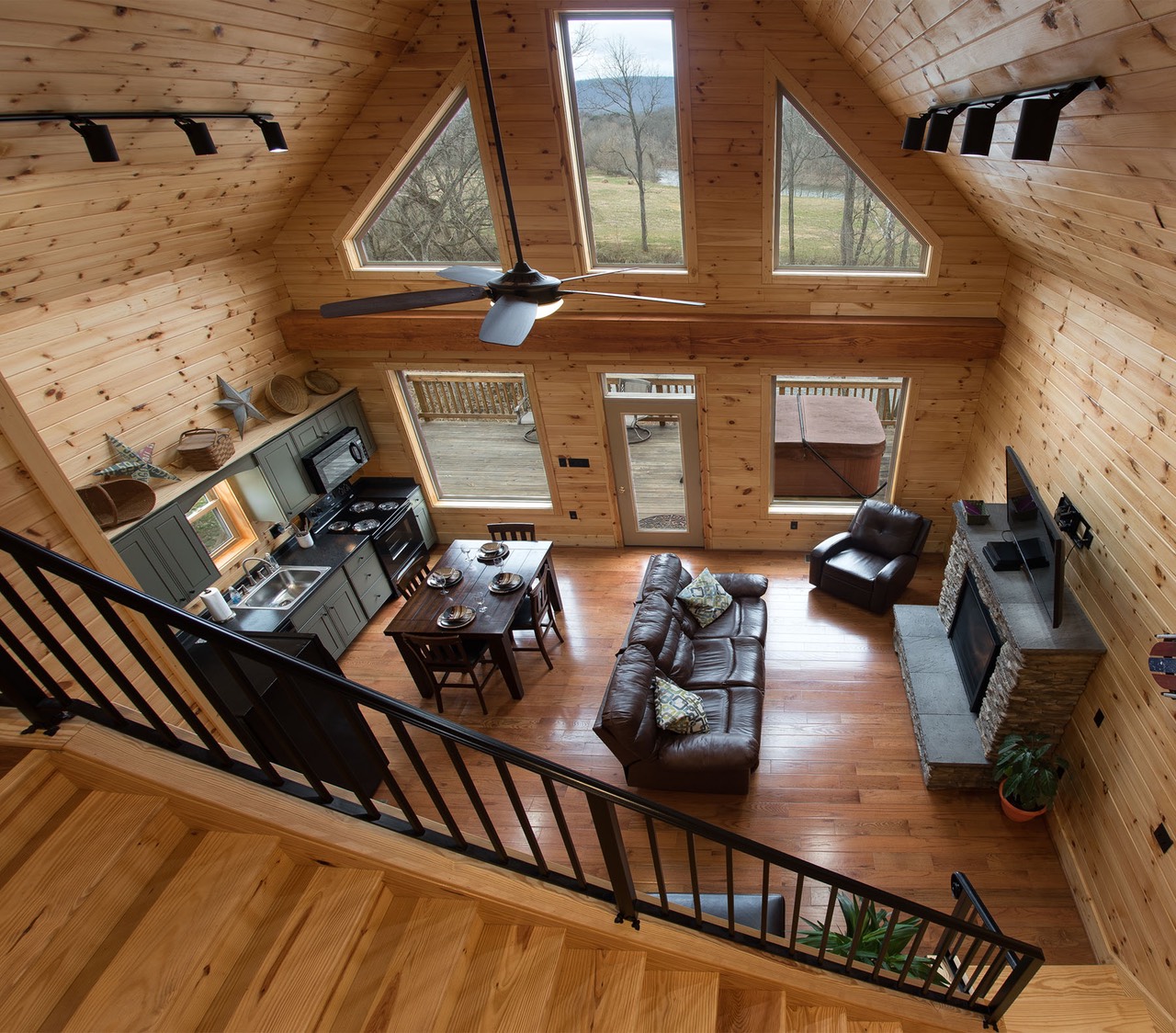 Mother Goose Living Room Step View Gander Island Cabins